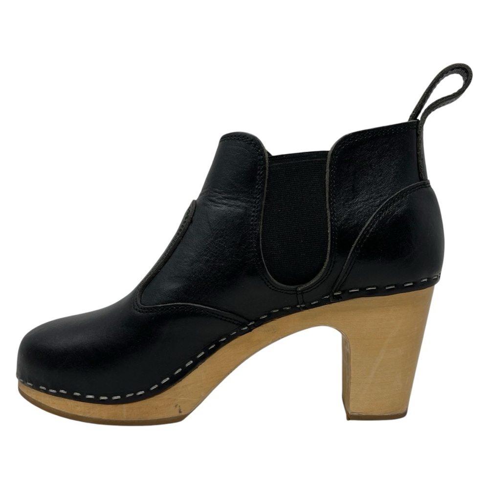 Swedish Hasbeens Chelsea Bootie Black Leather Heeled Ankle Boot Women’s EU 40 - Picture 3 of 11
